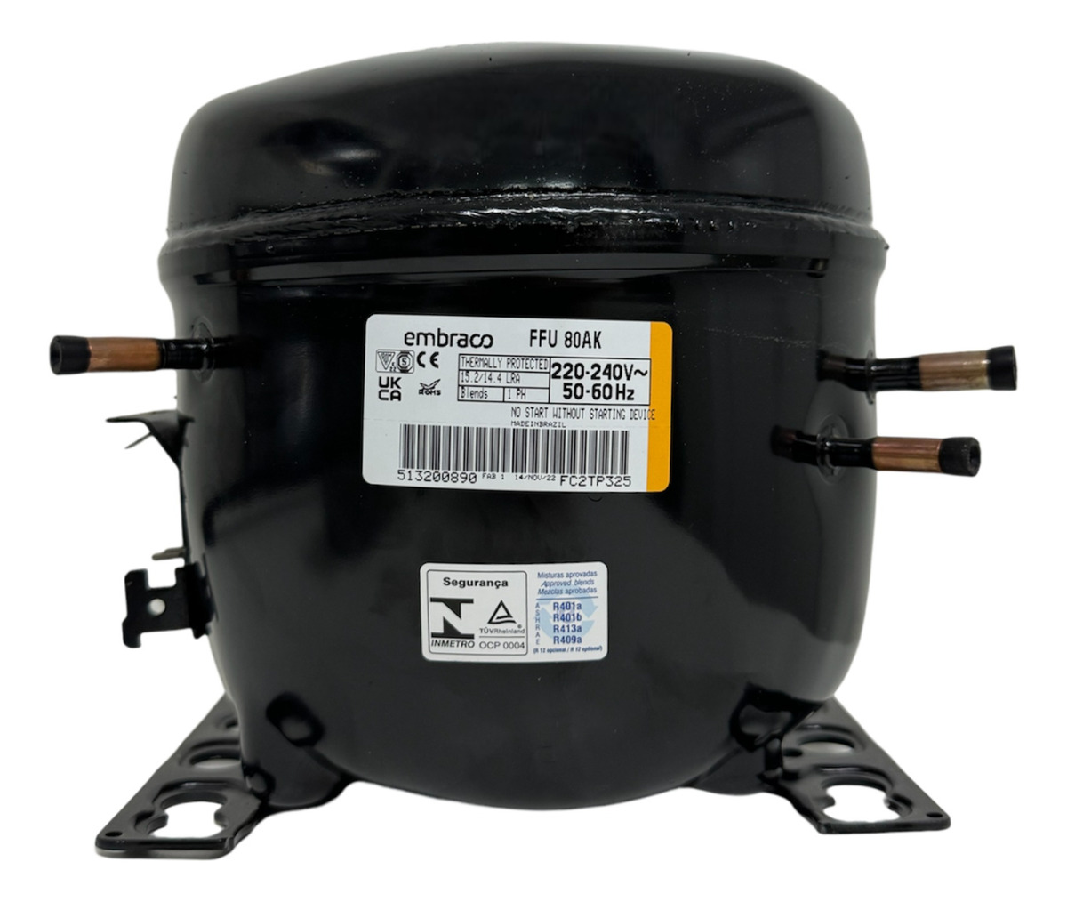 Compresor Embraco Ffu80ak Blend 1/4+hp Para Heladera