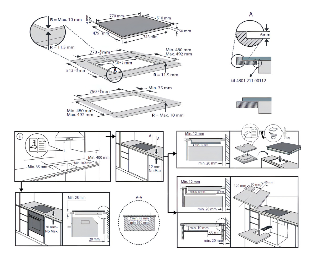 Anafe Eléctrico De Empotrar Ariston A Induccion Nis842fb Color Negro - Imagen 3