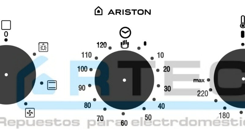 Frente Calco Comandos Para Horno Electrico Ariston Fh52