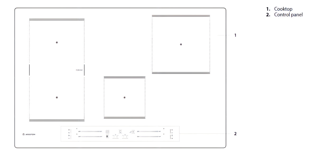 Anafe Eléctrico De Empotrar Ariston A Induccion Nis842fb Color Negro - Imagen 4