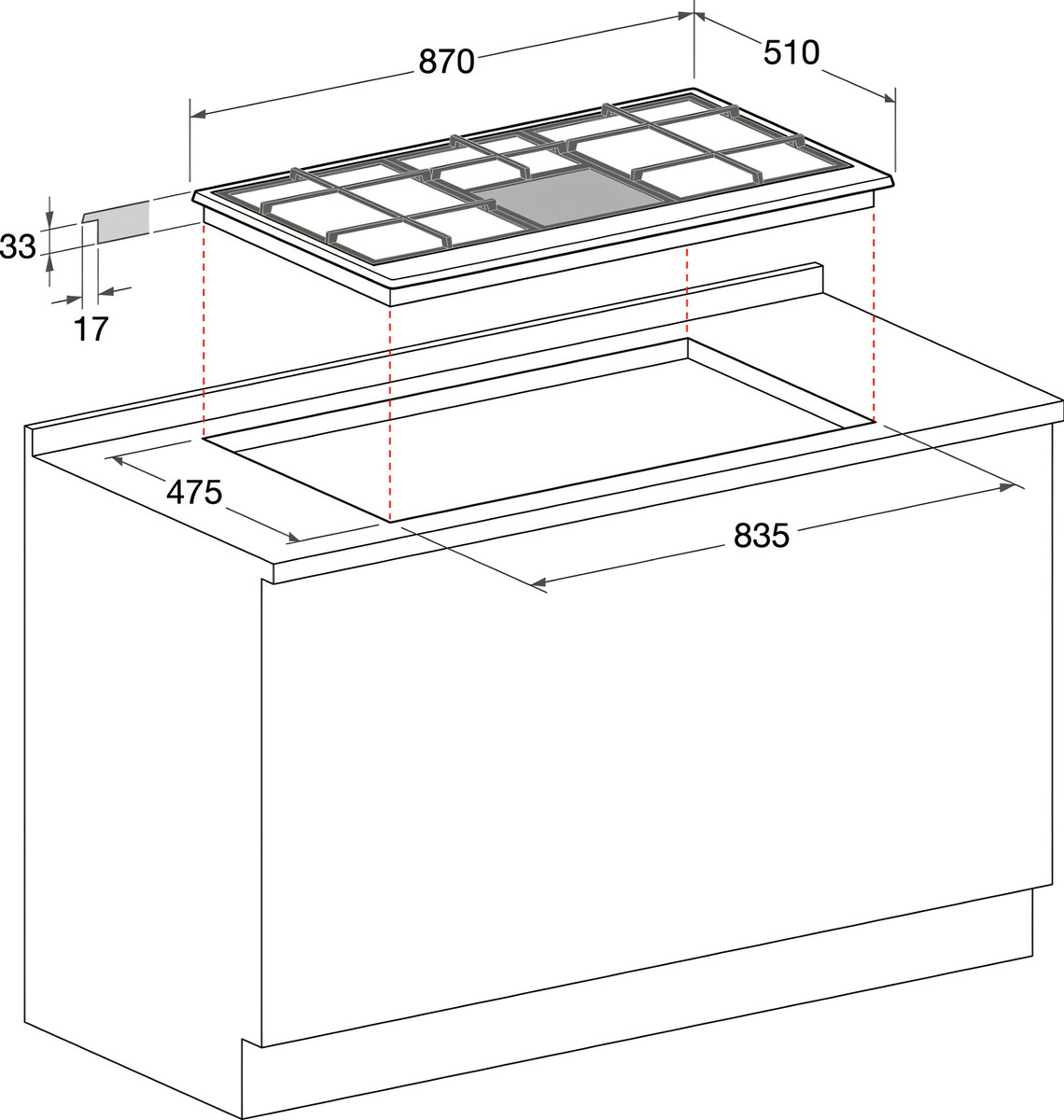 Anafe Con Alimentación A Gas Ariston Ph 941 Mstv (ix) Ag Color Acero Inoxidable - Imagen 6