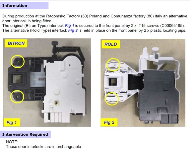 Blocapuerta O Cierre Puerta Lavarropa Ariston Ar6 Ar7 Arml - Imagen 9